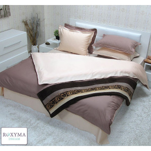 Комплект спално бельо от сатениран памук Капучино/Крем Комплект спално бельо от сатениран памук Капучино/Крем